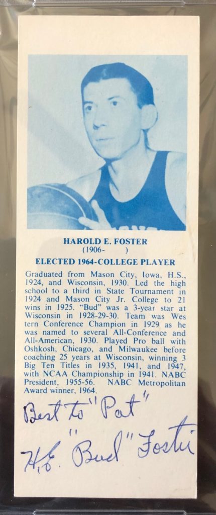 Bud Foster - Hall of Fame Basketball Player